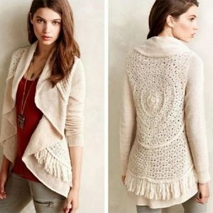 Anthropologie  knitted & knotted blush cardigan